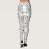Gray Roses On White Leggings (Achterkant)