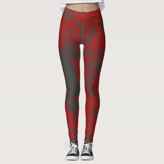 Gray rouge amusant Colorful Paint Leggings (Devant)