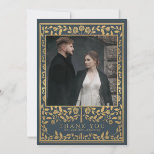 Gray Royal Medieval Sword Wedding Bedankkaart
