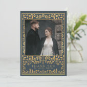 Gray Royal Medieval Sword Wedding Bedankkaart (Staand voorkant)