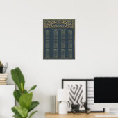 Gray Royal Medieval Sword Wedding Seding Chart Poster (Thuiskantoor)
