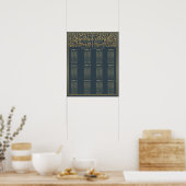 Gray Royal Medieval Sword Wedding Seding Chart Poster (Keuken)