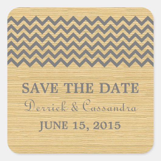 Gray Rustic Chevron Enregistrer les stickers Date (Devant)