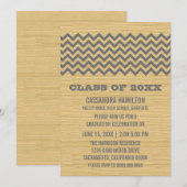 Gray Rustic Chevron Invitation de diplôme (Devant / Derrière)