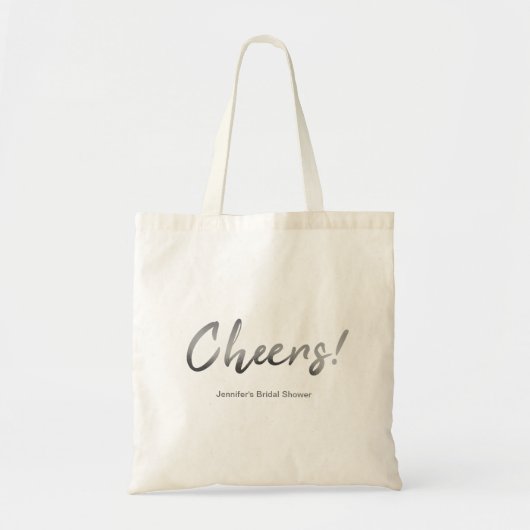Gray Rustic Hand Lettering Cheers Wedding Tote Bag (Voorkant)