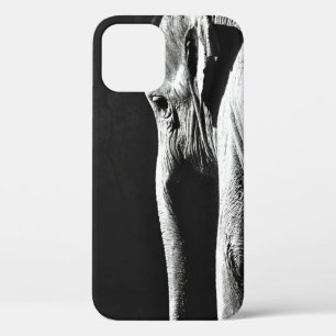 GRAY SCHALE FOTO VAN ELEPHANT iPhone 12 HOESJE