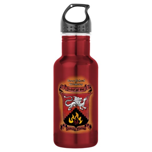Gray School of Wizardry Flames Water Bottle Waterfles (Voorkant)