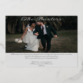 Gray Script Gray Pearl Silver Foil Hartelijk dank Folie Uitnodiging (Achterkant)