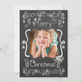 Gray Scrolls Chalkboard Carte photo de vacances (Devant)