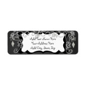 Gray Scrolls Chalkboard Étiquette de adresse de va (Devant)