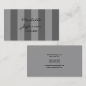 Gray Shades Stripes Motif Manager Carte de visite (Devant / Derrière)