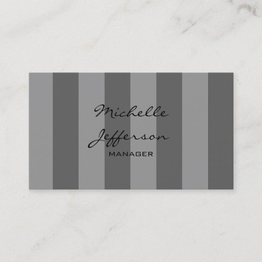 Gray Shades Stripes Motif Manager Carte de visite (Devant)