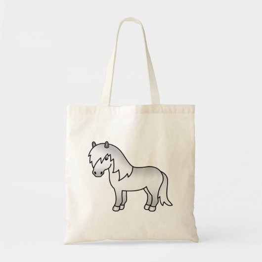 Gray Shetland Pony Cute Cartoon Illustratie Tote Bag (Voorkant)