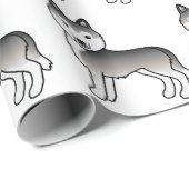 Gray Siberian Husky Cute Dog Pattern Cadeaupapier (Rol Hoek)