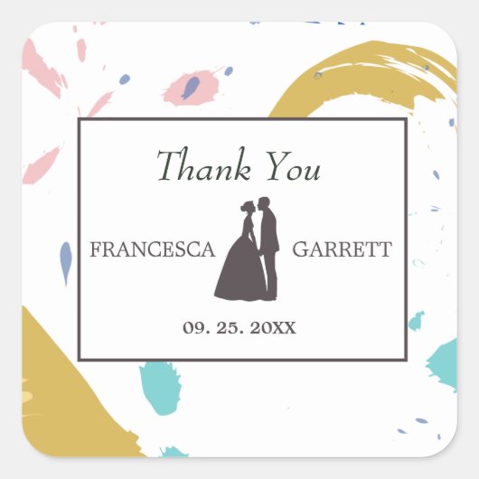 Gray Silhouette Vierkante Sticker (Voorkant)