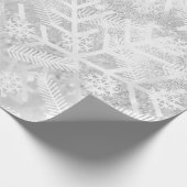 Gray Silve Glitter Kerstfeestdag Snowflake Joy Cadeaupapier (Hoek)