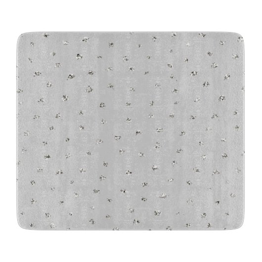 Gray Silver Confetti Snijplank (Voorkant)