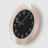 Gray Silver Crystals Black Roos Arabian Numbers Grote Klok (Hoek)