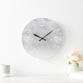 Gray Silver Glitter Ombre White Spark Princess Grote Klok (Huis)