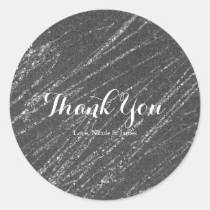 Gray & Silver Modern Glam Marble Stripe Party Ronde Sticker