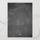 Gray silver modern monogram rustic wedding folie uitnodiging (Achterkant)