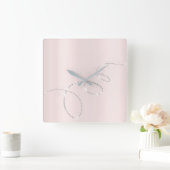 Gray Silver Pink Powder Crystals Infinity Diamonds Vierkante Klok (Huis)