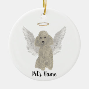 Gray Silver Poodle Sympathie Memorial Keramisch Ornament