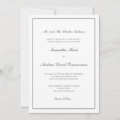 Gray Silver Traditional Formal Elegant Wedding Kaart (Voorkant)