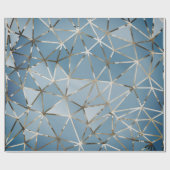 Gray Silver Triangles Diamond Blue Hexagon Geometr Cadeaupapier (Vlak)