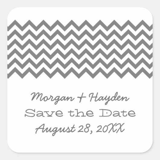 Gray Simple Chevron Enregistrer les stickers Date (Devant)