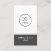 Gray Simple Generic Logo QR Code Visitekaartje (Voorkant)