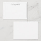Gray Simple Modern Professional Thin Border Notitiekaartje (Voorkant / Achterkant)