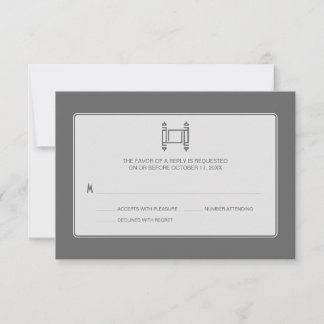 Gray Simple Torah Bar Mitzvah RSVP