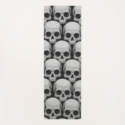 Gray Skull Pattern – Minimal Gothic Design Yogamat (Voorkant)
