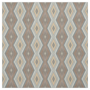 Gray Slate Blue Beige Brown Funky Argyle Pattern Stof