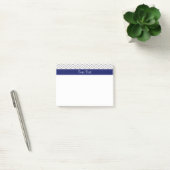 Gray SLg Chevron Navy Naam Monogram Post-it® Notes (Kantoor)