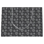 Gray Snowflake Noël Designs Sac cadeau (Devant)