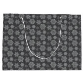 Gray Snowflake Noël Designs Sac cadeau (Dos)