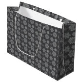 Gray Snowflake Noël Designs Sac cadeau (Devant Angle)