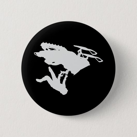 Gray Snowmobiler Ronde Button 5,7 Cm (Voorkant)