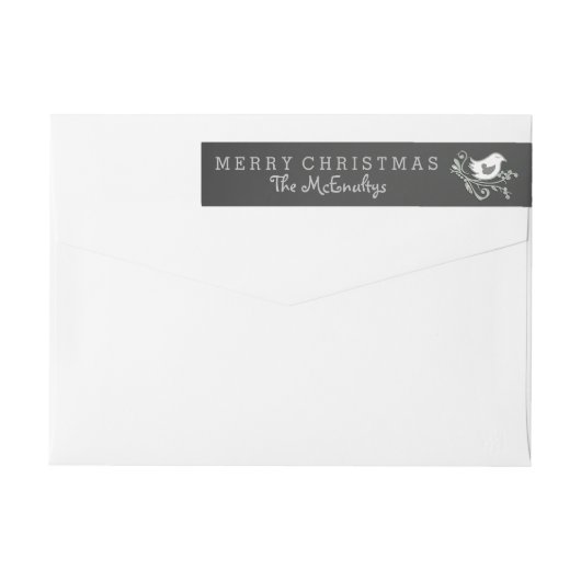 Gray Solls Chalkboard Holiday Wraparound Étiquette (Dos)