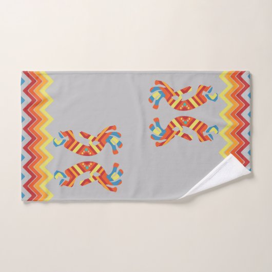 Gray Southwestern Kokopelli Bath Towel Set Bad Handdoek (Handdoek)