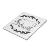 Gray Sow Pig en Laurels Tegeltje (Zijkant)