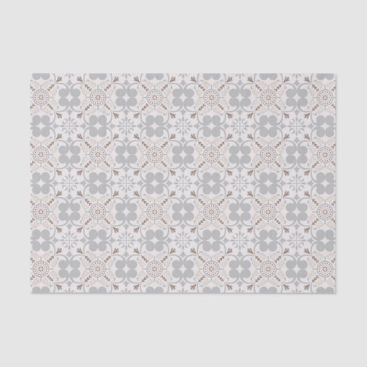 Gray Spanish Tile Pattern Gift Tissuepapier (Voorkant)