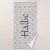 Gray Spanish Tile Personalized Dog Towel (Serviette de bain)