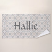 Gray Spanish Tile Personalized Dog Towel (Serviette de bain)