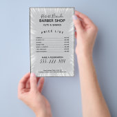 Gray Splash Background Barber Price List Flyer (Hand)