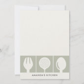 GRAY SPOON FORK COOKERY CLASS INVITE SJABLOON KAART (Achterkant)