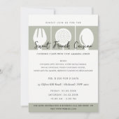 GRAY SPOON FORK COOKERY CLASS INVITE SJABLOON KAART (Voorkant)