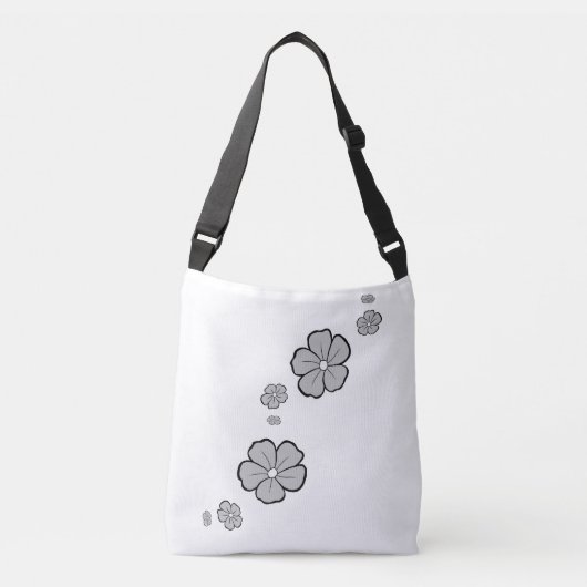 Gray Spring Flowers Cross Body Canvas tas (Voorkant)